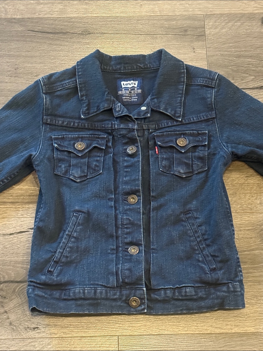 🧨Levi's Kids Navy Denim Jacket Unisex Classic Jean Jacket 10 - 12 years